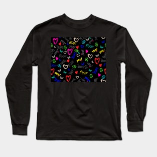 Bright colors love pattern Long Sleeve T-Shirt